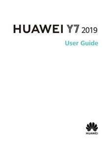 Huawei Y 7 2019 manual. Tablet Instructions.